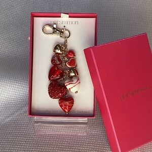 Persaman New York Red Heart Charm Key Holder or Purse decor. NWT & box